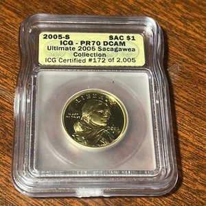 2005-S Sacagawea $1 Dollar ICG PR70 DCAM Ultimate #172 of 2005 part collection - Picture 1 of 16