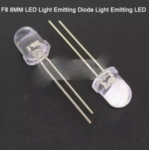 F8 8MM LED Light Emitting Diode Light Emitting LED White Red Blue Yellow Green - Picture 1 of 4