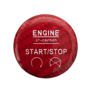 Red Carbon Fiber Start Button Cover Trim Overlay For 15-21 Ford Mustang S550 - Picture 1 of 6