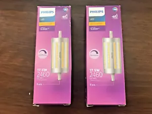 2 x Philips LED 17.5W = 150W 2460 Lumen R7S Warm White Dimmable Light 15000 hrs - Picture 1 of 4