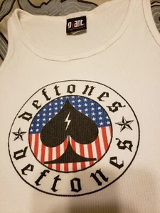 Deftones Tank Top Mens L XL USA Flag Spade RARE OHMs Chino Vintage GIANT - Picture 1 of 12