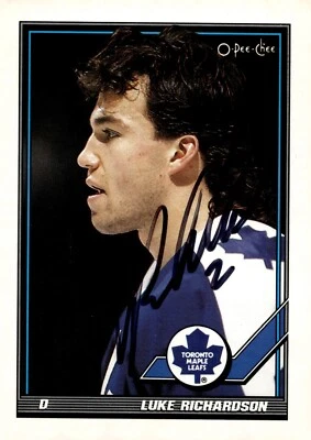 Luke Richardson - Signed 1991-92 O-Pee-Chee Card #351 - Toronto Maple Leafs - Image 1 of 2
