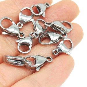 Edelstahl Karabinerverschlüsse Halskette Schmuck Fundstücke 9 10 11 12 mm Großhandel - Bild 1 von 4