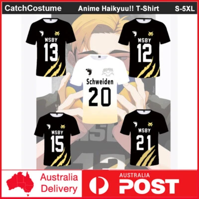 Haikyuu!! MSBY Bokuto Koutarou Hinata Shoyo T-Shirt Jersey Tops Cosplay Costume - Image 1 of 2