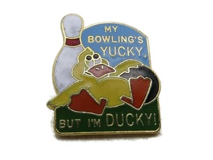 My Bowling's Yucky But I'm Ducky! Pin Gold Tone - Picture 1 of 4