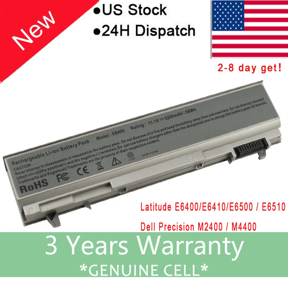 New Battery For DELL Latitude E6400 E6500 E6410 E6510 PT434 PT437 KY265 MP303 - Image 1 of 4