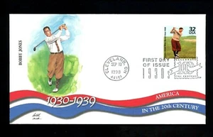 US FDC #3185n Fleetwood CTC Cleveland, OH Bobby Jones golf 9/10/1998 - Picture 1 of 2