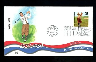US FDC #3185n Fleetwood CTC Cleveland, OH Bobby Jones golf 9/10/1998 - Image 1 of 2