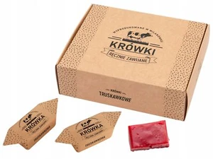 Krówki ciągutki truskawkowe w pudełku 250g - Zdjęcie 1 z 3