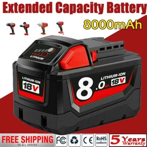 For Milwaukee For M18 18V Extended Capacity Lithium-Ion Battery Replacement - Picture 1 of 15