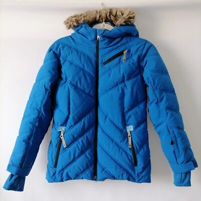 Spyder Boys Blue Full Zip Zadie Synthetic Down Hooded Puffer Jacket Size 14 - Image 1 of 4