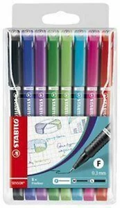 SENSOR F Fineliner - Wallet of 8 Assorted Colours - Picture 1 of 6
