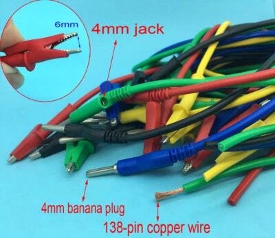 14AWG soft line Banana Plug Crocodile Alligator Clip Test Probe Lead Wire Cable - Image 1 of 4