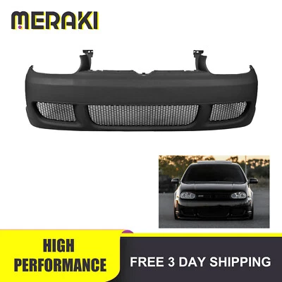 Cubierta de parachoques delantero estilo Volkswagen Golf MK4 R32 99-05 con rejilla de malla negra Foto 1 de 3