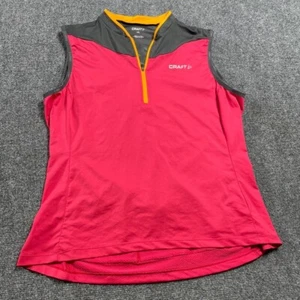 Maglione donna artigianale rosa maglia ciclismo senza maniche chiusura zip 1/4 taglia XXL - Foto 1 di 14