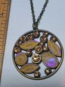 vintage jewelry woman necklace collier choker luxury collar copper pearl macramè - Picture 1 of 16
