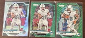 2024 Miami Dolphins Silver Green Wave X3 Lot Mostert Achane PriZM - Bild 1 von 4