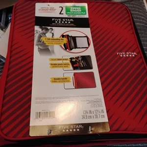 Five Star 880 Sheet Capacity 2 Inch Red Zipper Binder Multi Access File - Picture 1 of 1