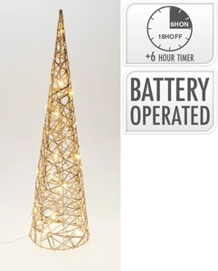 Deko-Figur PYRAMIDE ca. 60 cm LED Goldfarbig - Bild 1 von 2