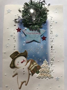6 vajilla de fiesta de tarjetas de Navidad hechas a mano árbol hombre de nieve - Imagen 1 de 1