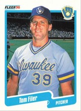 1990 Fleer Baseball Tom Filer Milwaukee Brewers #322