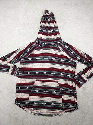 Pullover LuLaRoe para mujer XL rojo blanco con capucha canguro bolsillo rayas suroeste Foto 1 de 4