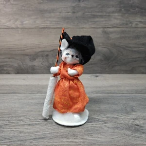 Annalee Mobilitee 1994 7" Halloween Truco o trato Ratón Muñeca Bruja Escoba - Imagen 1 de 8