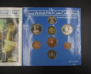 ELIZABETH II 1983 8 COIN BU SET - WITH RARE 'NEW PENCE' ERROR 2p TWO PENCE - Picture 1 of 4