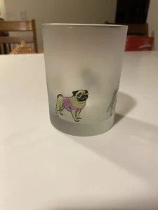 CULVER FROSTED BARWARE GLASS PUG SWIMSUITS 4” X 3.25” - Picture 1 of 9