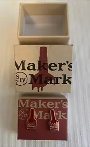 Makers Mark Cufflinks Bourbon Whiskey Brand New in box Rare - Picture 1 of 5