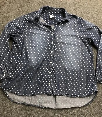 Denim Westbound para mujer 1X lunares abotonados frente plano Foto 1 de 4