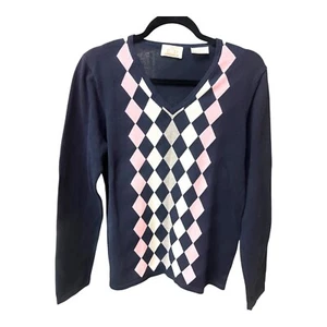 EP Pro Golf women’s v-neck long sleeve sweater 100% Cotton size L/G - Picture 1 of 3