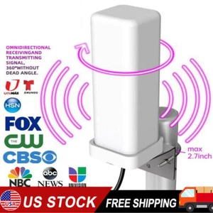 6000Miles Outdoor TV Antenna Digital HDTV 4K Antenna Signal Booster 35DBI US NEW - Picture 1 of 13
