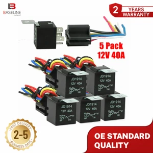 5x Interruptor de relé 5 pines Arnés Enchufe 12VDC 40A Impermeable Automotriz Coche SPDT - Imagen 1 de 14