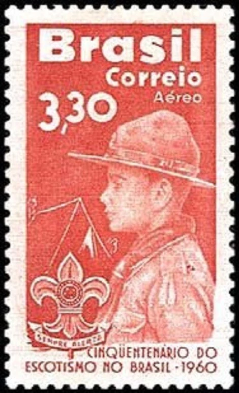 BRASIL - 1960 - Scouting - Sello de correo aéreo MNH - Sello MNH - Scott #C101 Foto 1 de 1