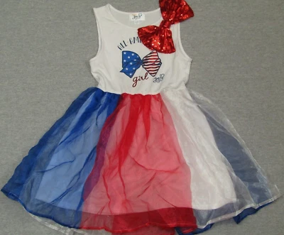 Vestido Nickelodeon TuTu JoJo Siwa Tul Lentejuelas Disfraz Patriótico EE. UU. Niñas 6 Foto 1 de 4
