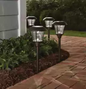 Hampton Bay Solar Outdoor LED Landscape Path Light 10 Lumens Bronze-8 Pack - Picture 1 of 7