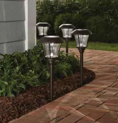 Hampton Bay Solar Outdoor LED Landscape Path Light 10 Lumens Bronze-8 Pack - Image 1 of 4
