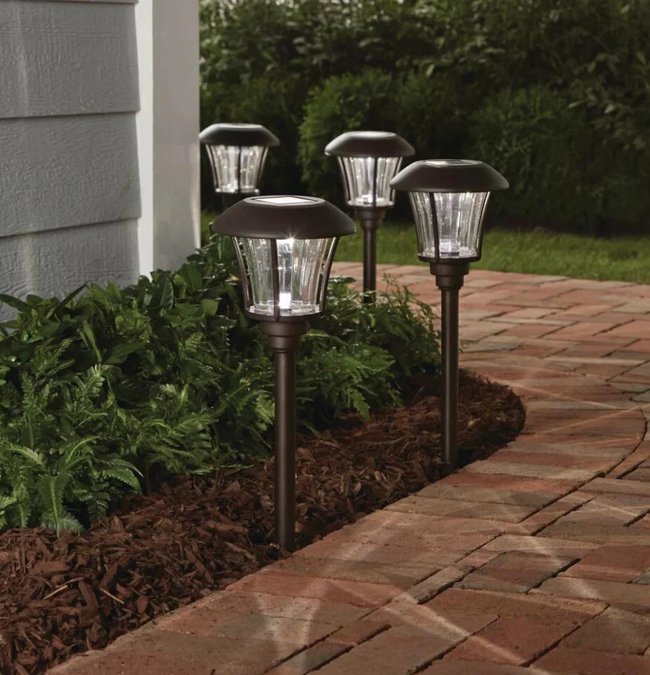 Hampton Bay Solar Outdoor LED Landscape Path Light 10 Lumens Bronze-8 Pack - Image 1 of 4