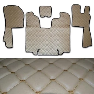 NEU! Beige Fußmatten Eco Leder für LKW Scania 'R' 2009-2013 Automatik RHD - Bild 1 von 4
