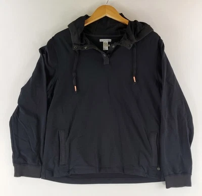 Carbon 2 钴 4 按钮按扣中重连帽衫黑色男式 XL — 第 1/4 张图片