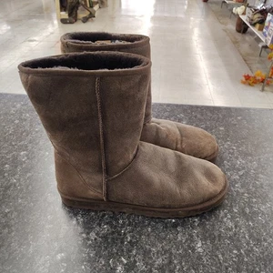 UGG Mens Classic Short Bomber 5984 Dark Brown Sheepskin Pull On Boots Size 15 - Picture 1 of 9