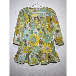 Liberty of London for Target Sunflower Peplum Bluse Damen XS Boho Cottage - Bild 1 von 8
