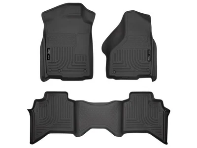 Husky Weatherbeater Mats Fit 02-08 Ram 1500,03-09 2500/3500 Quad Cab Frt/2nd Blk Foto 1 de 4