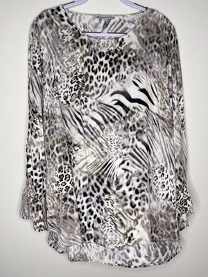 Hammock & Vine Womens Top Size XXL Animal Print Viscose Casual Formal Summer - image 1 of 4