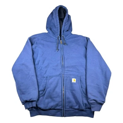 Sudadera con Capucha Forrada Térmica Carhartt Vintage Cremallera Completa J149 Azul Marino Envejecido Talla L Foto 1 de 4
