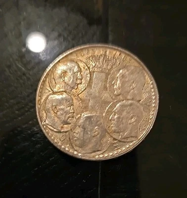 Moneda de plata centenario 5 reyes Grecia 30 dracmas UNC 1963  Foto 1 de 2