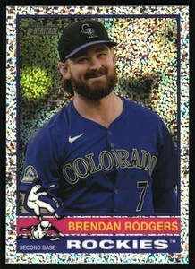 2025 Topps Heritage #293 Brendan Rodgers Chrome Silver Sparkle Refractor - Picture 1 of 2