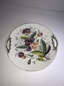 Beautiful Vintage Gold Trimmed Plate.Handles On Both Ends.flowers. - Picture 1 of 8