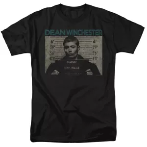 Supernatural T-Shirt Dean Winchester Mug Shot Black Tee - Picture 1 of 1